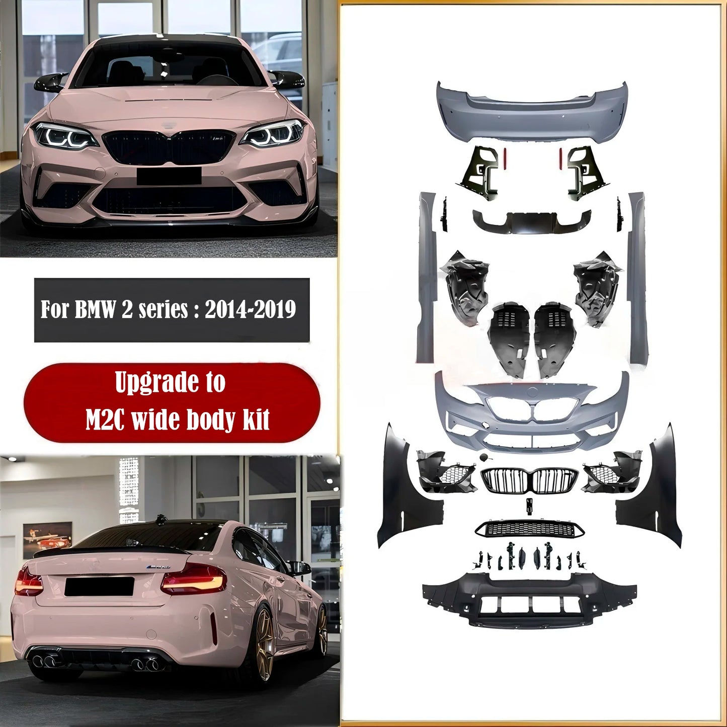 BMW 2014-2019 2 Series F22 F23 M2 Competition Wide Body Kit for 220i