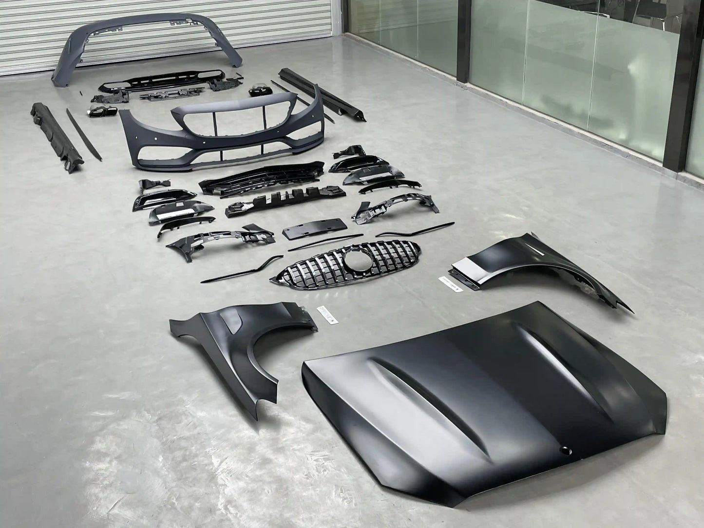 Mercedes C Class AMG C63 Body Kit & Flat Angle Hood for 2015-2021 W205